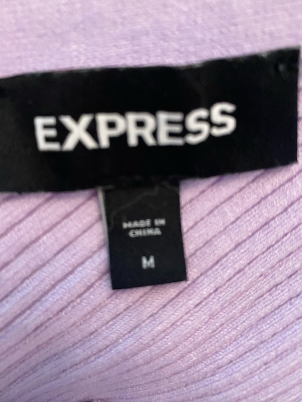Express Lavender Ribbed V-Neck Dress - Picture 7 of 8